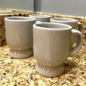 Set of 4 footed blue-grey mugs by Frankoma